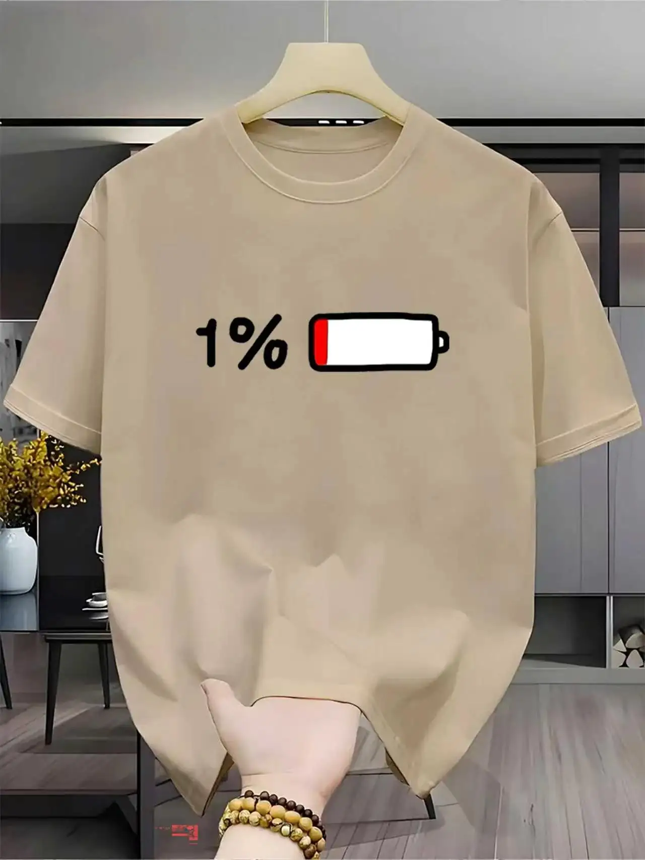 Men's new comfortable and breathable round neck T-shirt with Parisian letter print pattern outdoor casual top - Image 2