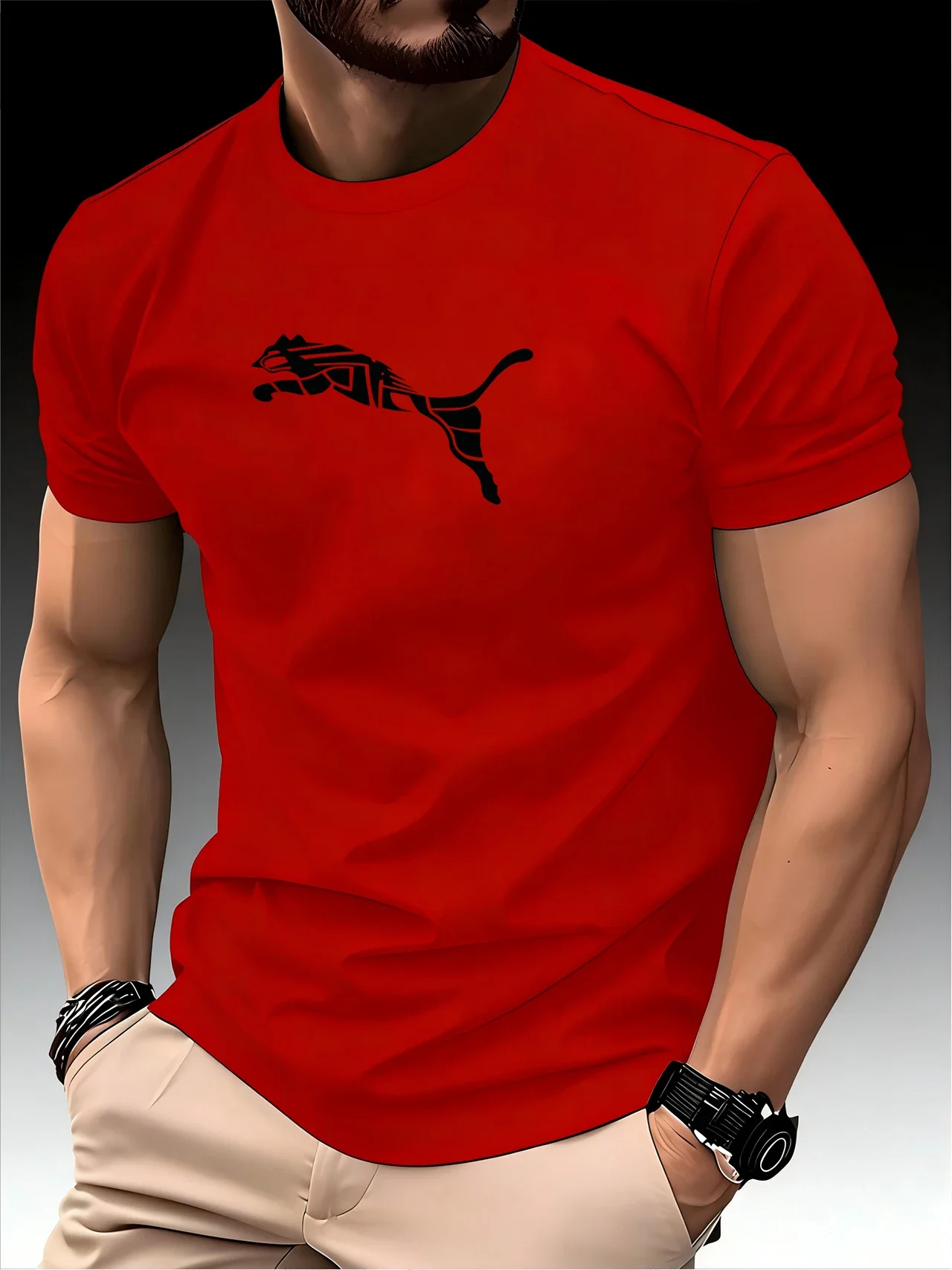 Fashion New 3D Printed T Shirts for Men Summer Casual Round Neck Tops Classic Solid Color T-shirts - Image 5