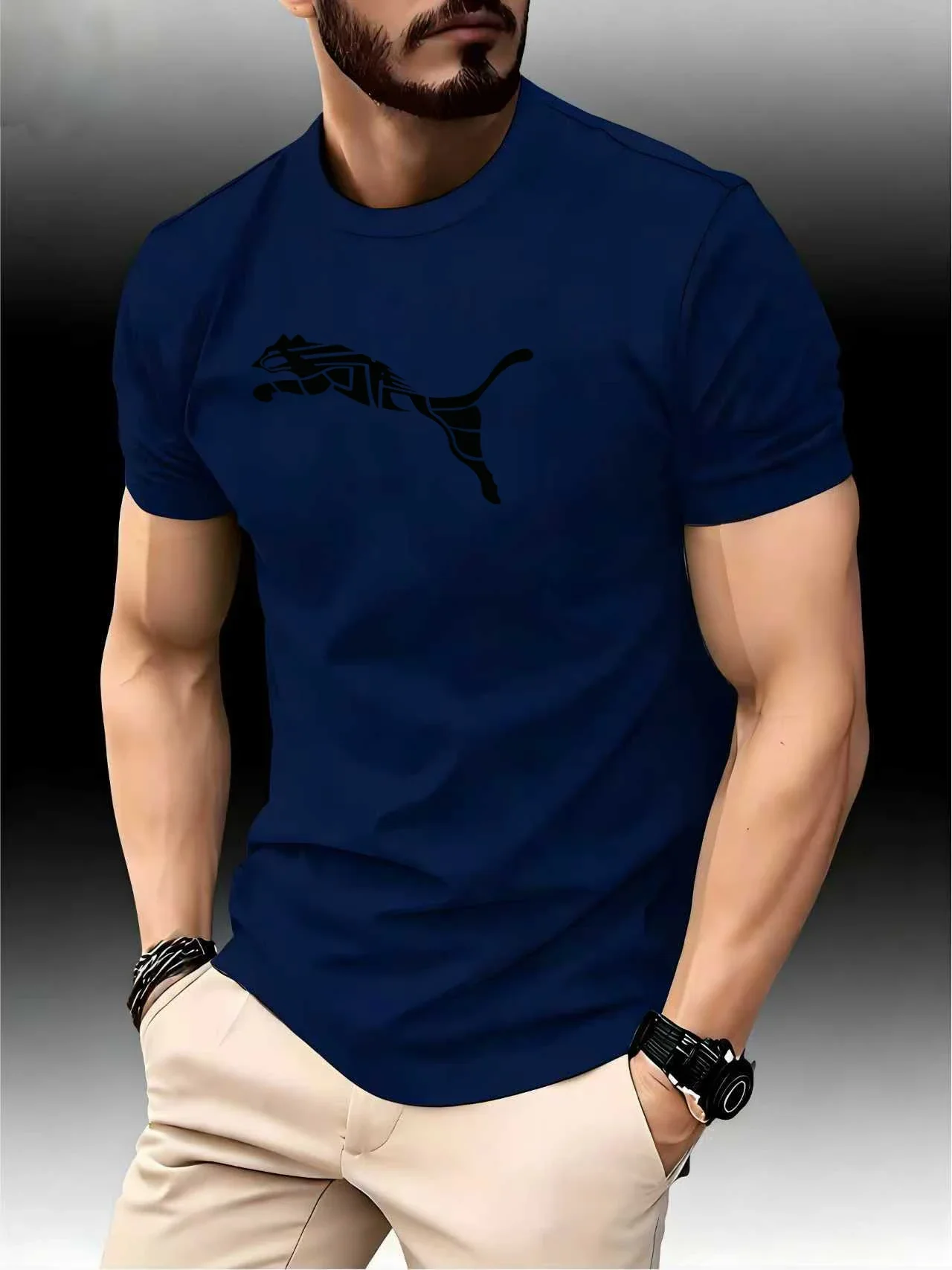 Fashion New 3D Printed T Shirts for Men Summer Casual Round Neck Tops Classic Solid Color T-shirts - Image 4