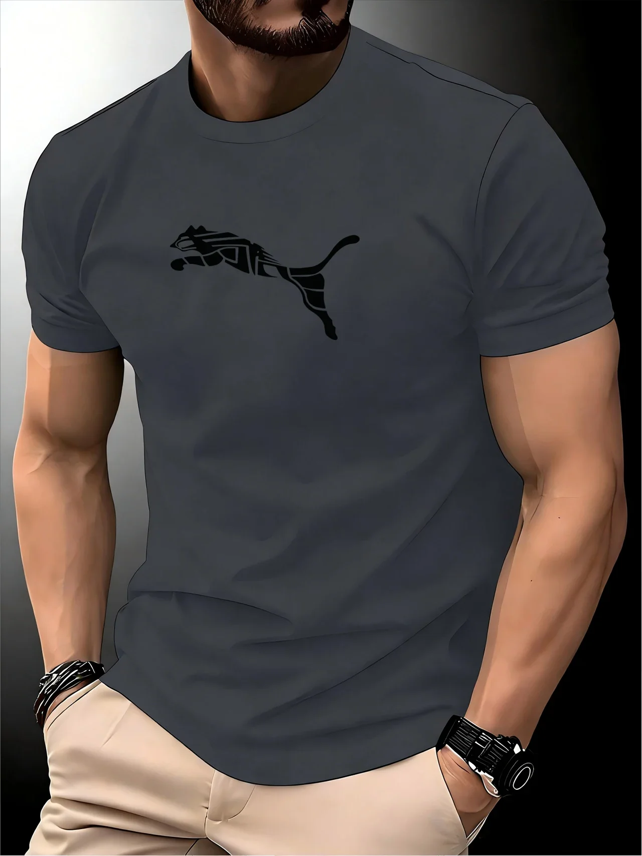 Fashion New 3D Printed T Shirts for Men Summer Casual Round Neck Tops Classic Solid Color T-shirts - Image 3