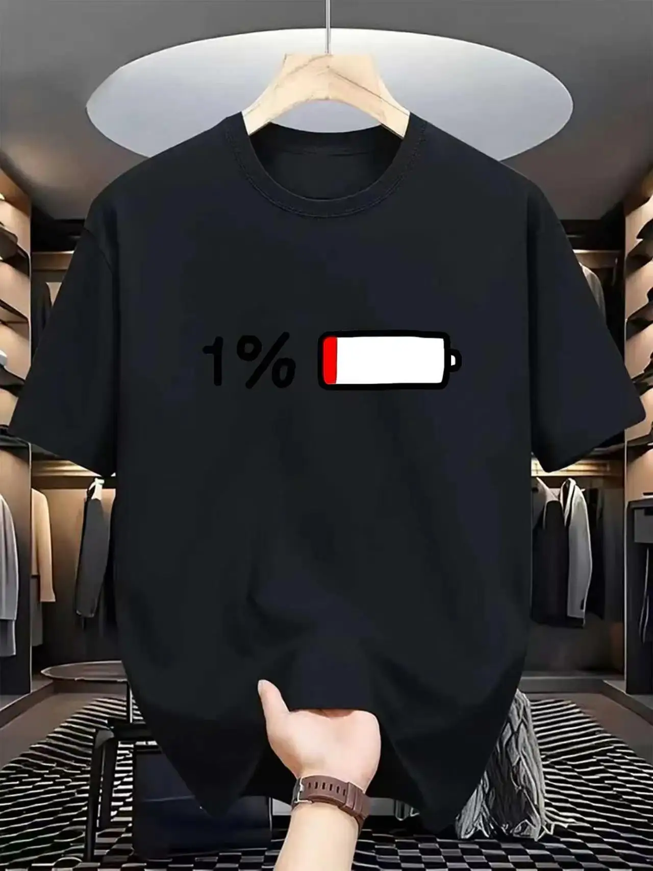 Men's new comfortable and breathable round neck T-shirt with Parisian letter print pattern outdoor casual top - Image 3