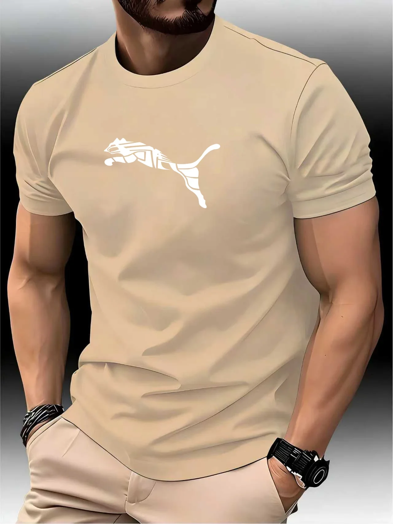 Fashion New 3D Printed T Shirts for Men Summer Casual Round Neck Tops Classic Solid Color T-shirts - Image 2