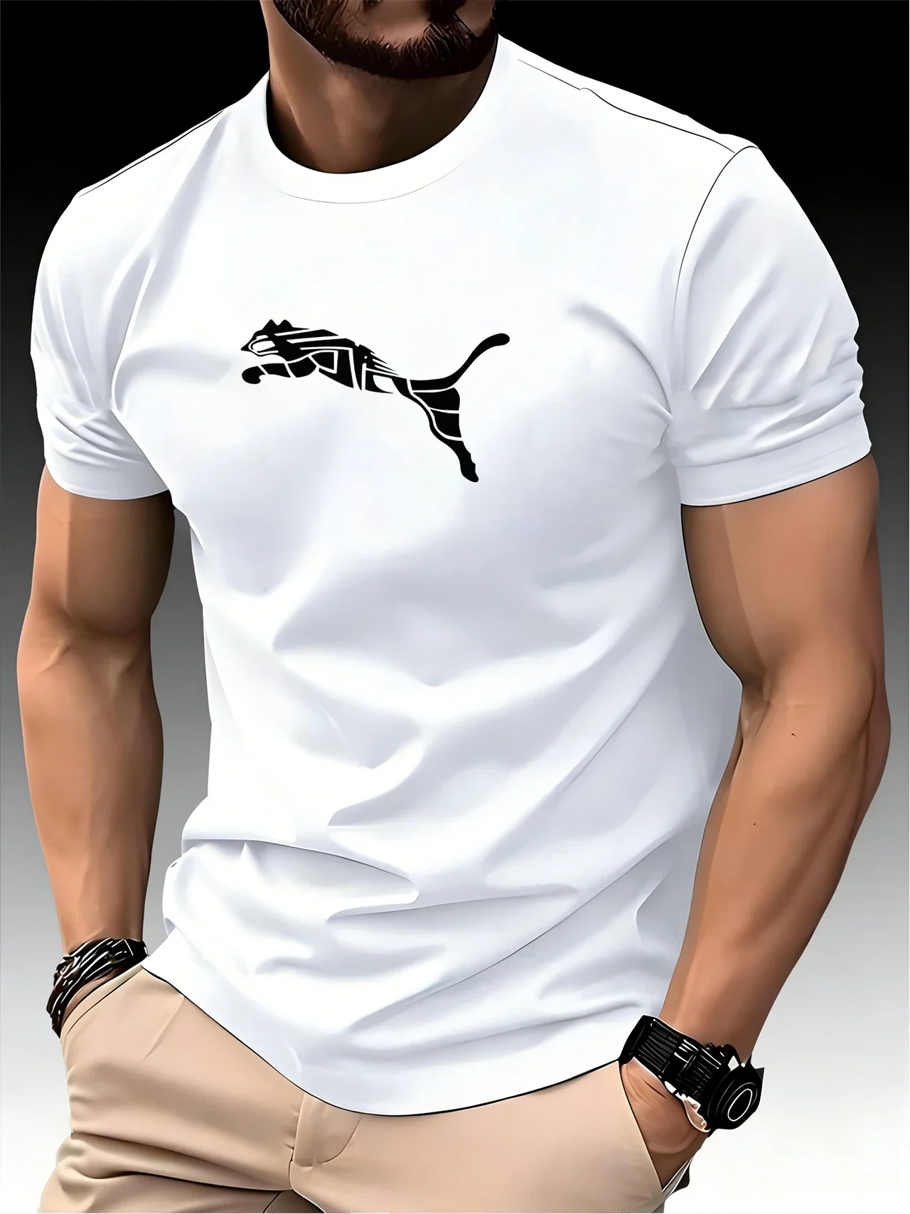Fashion New 3D Printed T Shirts for Men Summer Casual Round Neck Tops Classic Solid Color T-shirts - Image 6
